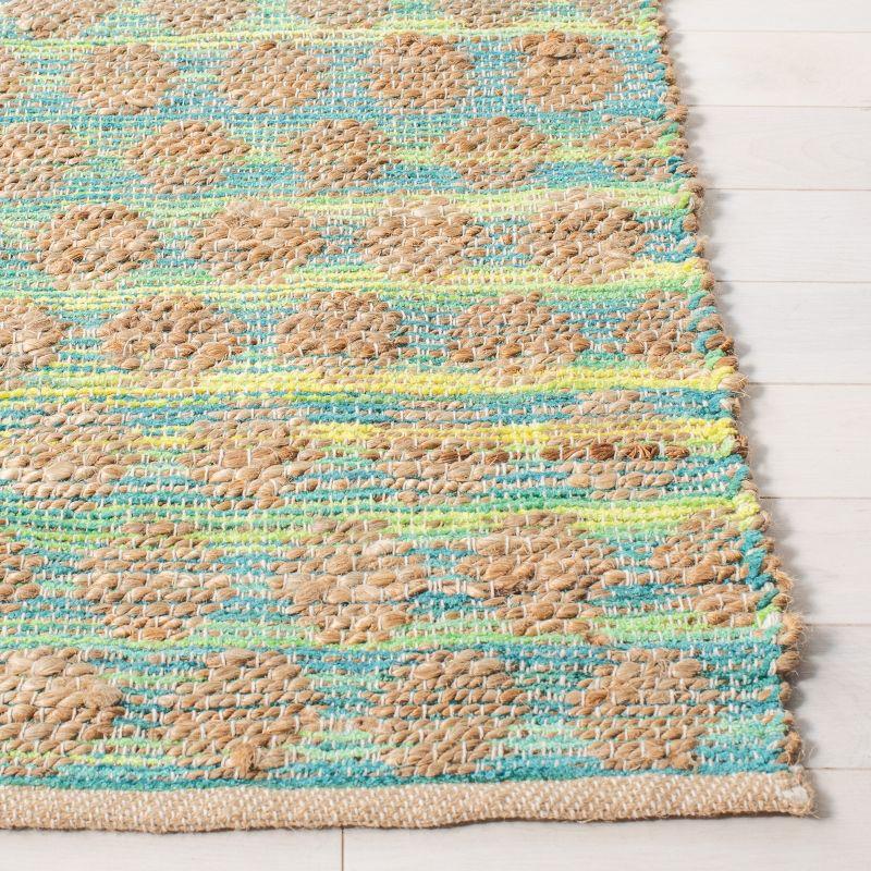 Cape Cod CAP820 Woven Indoor Area Rug - Teal/Natural - 4'x6' - Safavieh