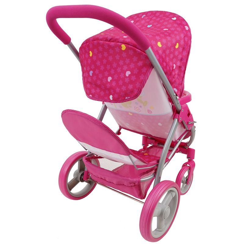 Garden Twin Doll Stroller W/ Front Swivel Wheels