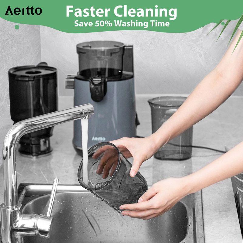 Aeitto Aeitto 250W Masticating Juicer, Cold Press with 5.3" Feed Chute & 1.7L Capacity, Easy to Clean, High Juice Yield
