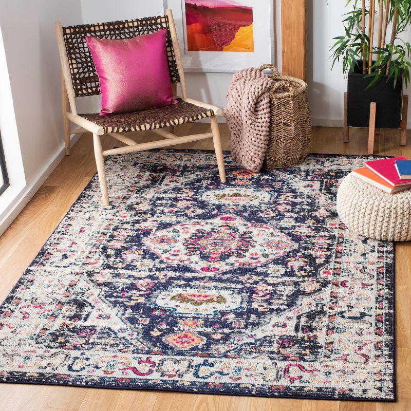 Madison MAD468 Power Loomed Indoor Area Rug - Navy/Ivory - 4'x6' - Safavieh