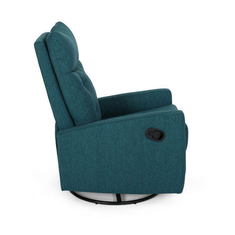 Woodglen Contemporary Glider Swivel Recliner Teal: Plush, Tufted - Christopher Knight Home