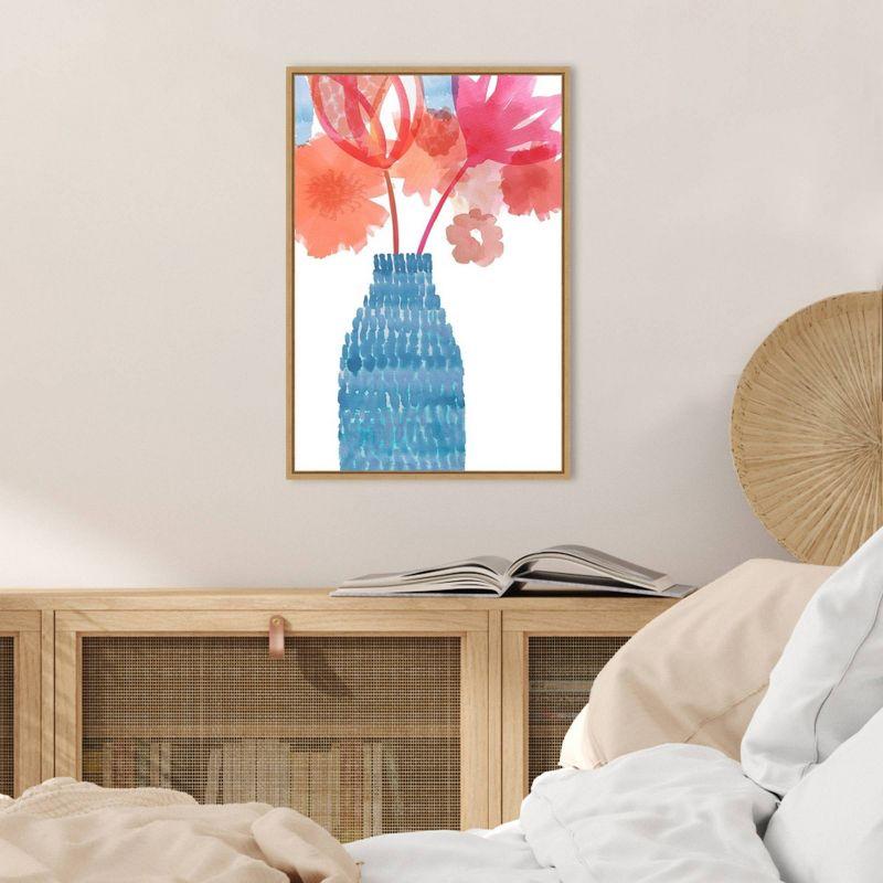 16" x 23" Uplifted II by Flora Kouta Framed Canvas Wall Art - Amanti Art: Modern Style, Botanical Lithograph, Sawtooth Back