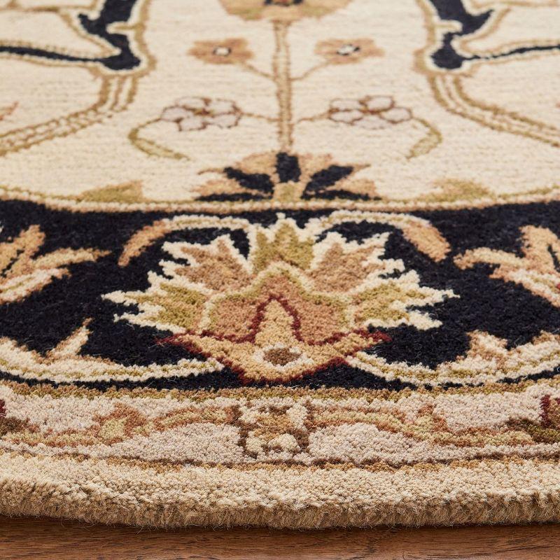 Heritage HG644 Handmade Area Rug - 6' Round - Ivory/Black - Safavieh