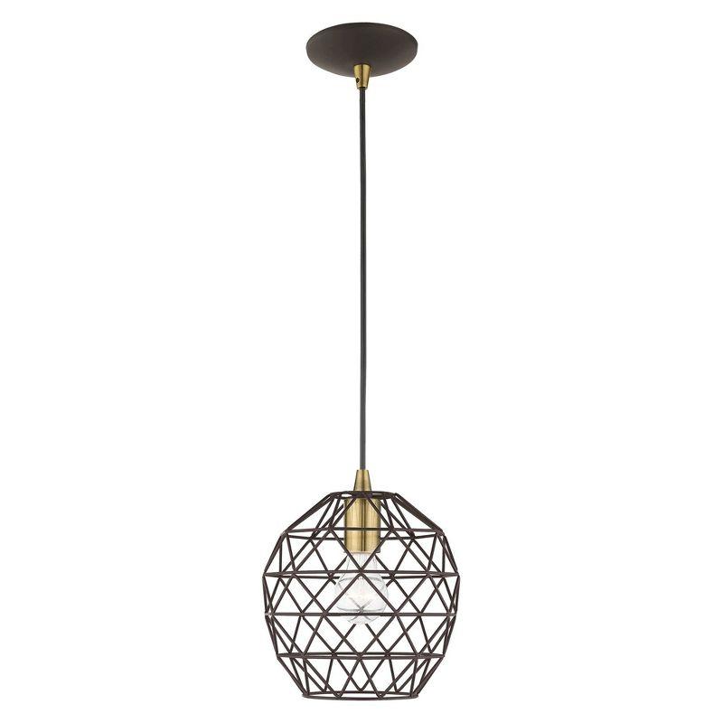 Livex Lighting Geometric Shade 1 - Light Pendant in  Bronze