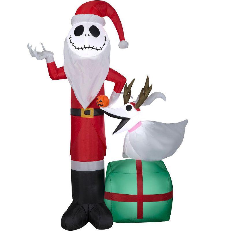 5-Foot Red and White Inflatable Jack Skellington with Zero