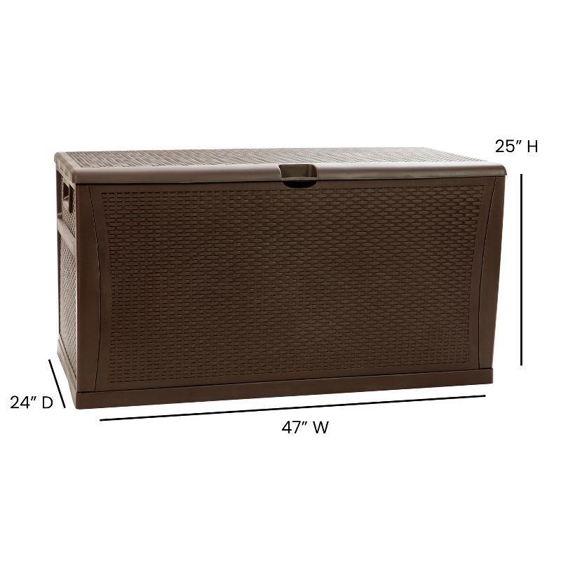 Merrick Lane 120 Gallon Weather Resistant Outdoor Storage Box for Decks, Patios, Poolside and More