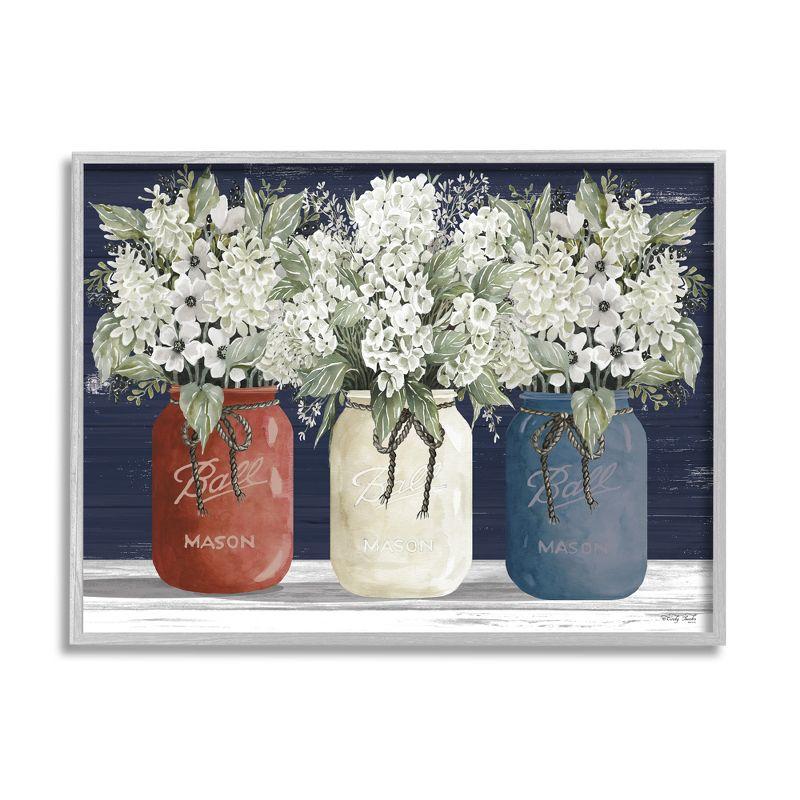 Stupell Industries Americana Floral Bouquets Rustic Flowers Country Pride Gray Framed Giclee, 24 x 30