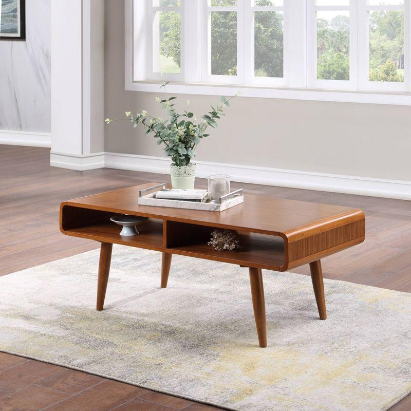 Boraam Halmstad Coffee Table Walnut: Elegant Rectangular Design, 2 Shelves, Sturdy Wood Frame