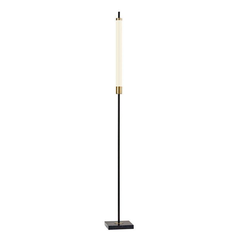 Piper 72'' Matte Black and Antique Brass LED Floor Lamp