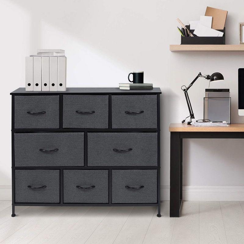 Sorbus 8 Drawers Chest Dresser - Black