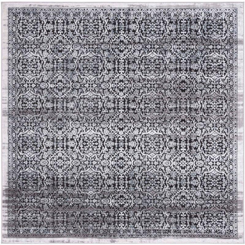 Amelia ALA239 Power Loomed Area Rug - Charcoal/Ivory - 6'7"x6'7" - Safavieh.