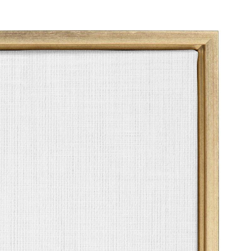 23" x 33" Sylvie Baby Goat Framed Canvas by Simon Te Tai Gold - Kate & Laurel All Things Decor: Modern Style, Plastic Frame