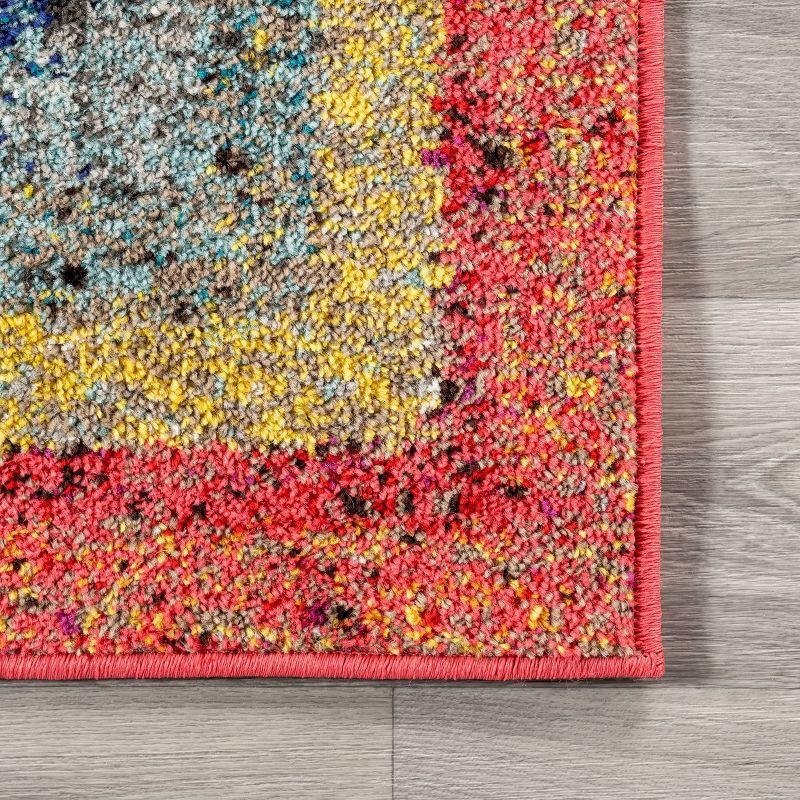 3'x5' Hargis Labyrinth Area Rug Yellow - nuLOOM: Vintage Geometric Low Pile Indoor Rectangle Rug, Polypropylene