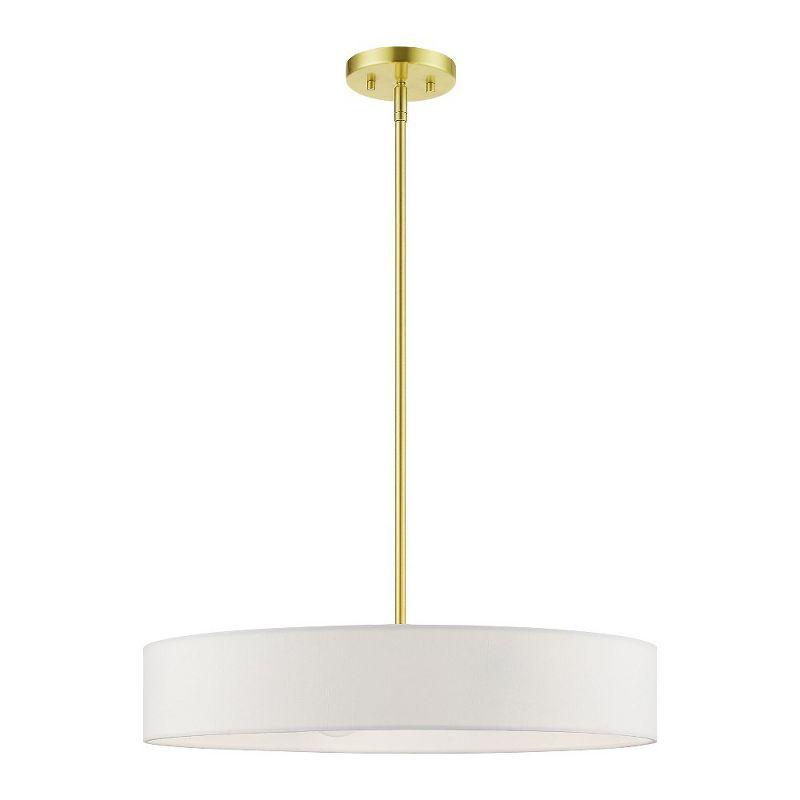 Livex Lighting Venlo 4 - Light Pendant in  Satin Brass/Shiny White