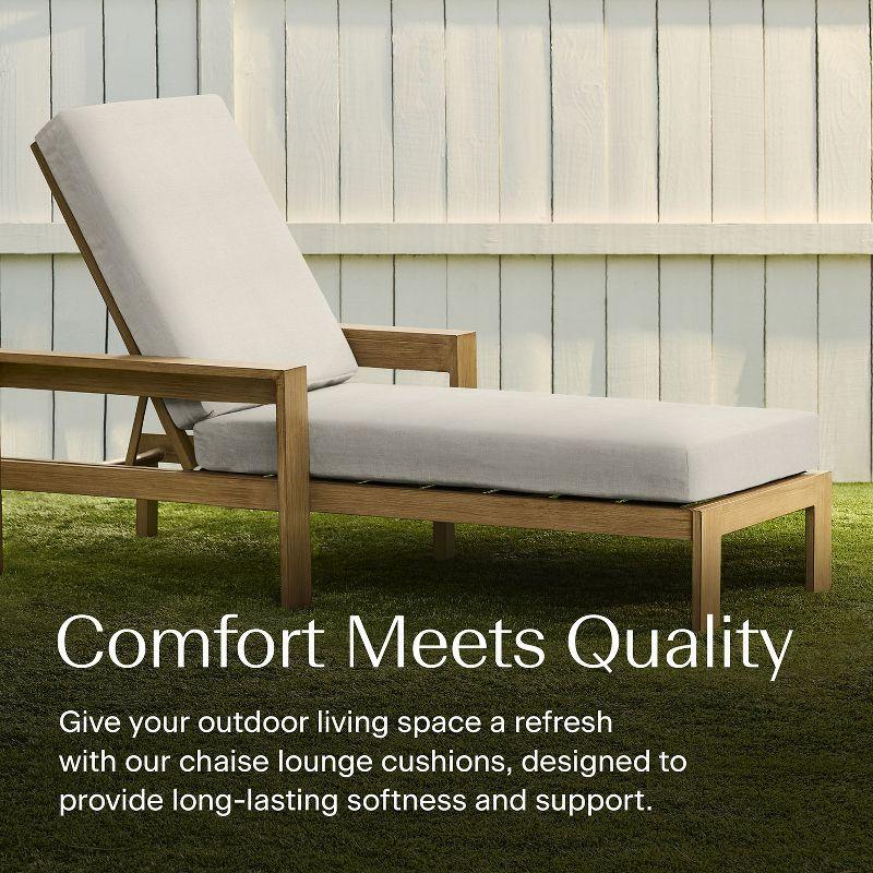 Honeycomb Outdoor Chaise Lounge Cushion - Textured Solid Bone