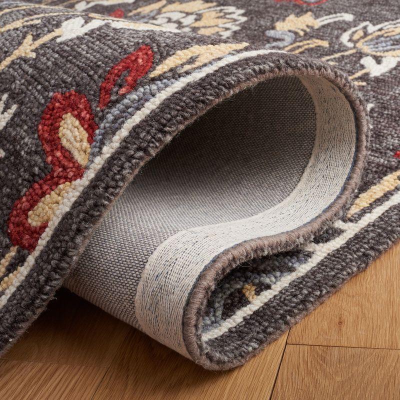 Blossom BLM276 Hand Tufted Area Rug - Dark Grey/Yellow - 6'x6' - Safavieh.