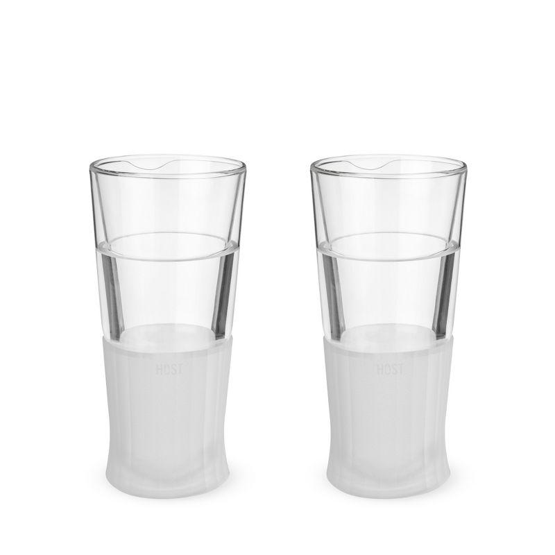 Glass Beer FREEZE Cooling Cups (Set of 2)