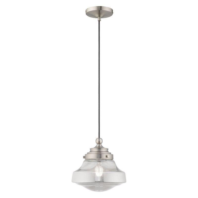Livex Lighting Art Glass 1 - Light Pendant in  Brushed Nickel