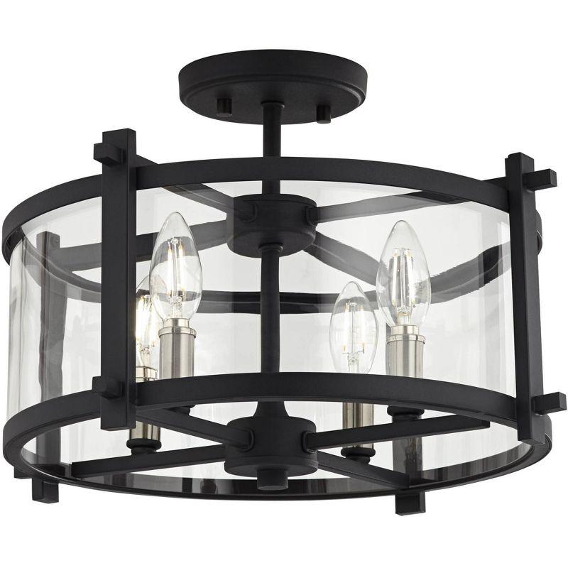 Generation Lighting Ethan 16 1/2" Iron and Glass Round Ceiling Light