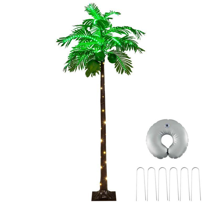 6 FT LED Lighted Artificial Palm Tree with Coconuts and Lights