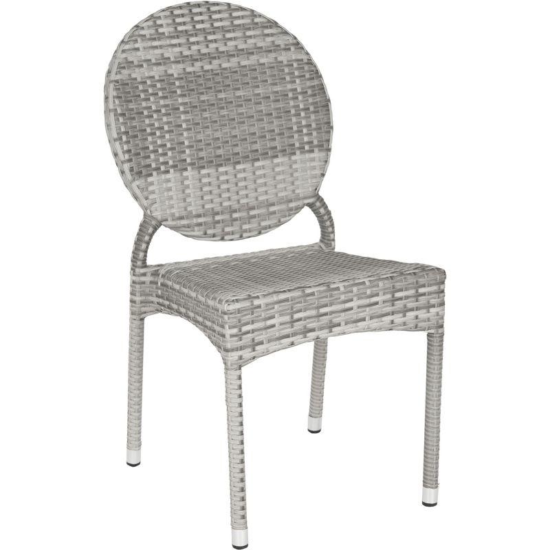 Valdez Indoor Outdoor French Bistro Stacking Side Chair (Set of 2) - Grey - Safavieh.