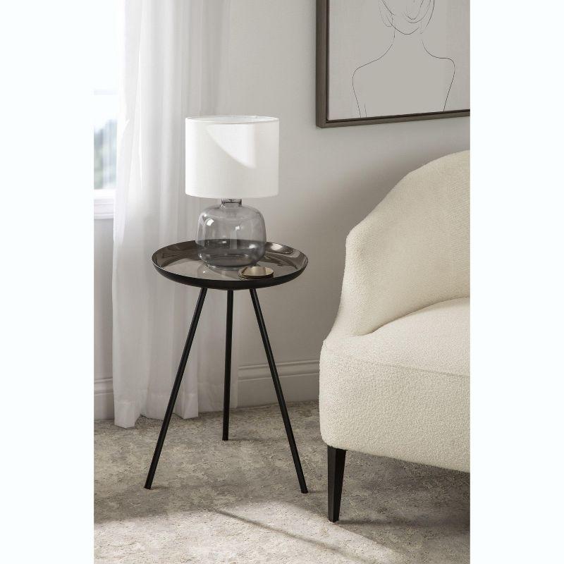 Kate and Laurel Laranya Round Metal Side Table, 15x15x22.5, Brown and Black