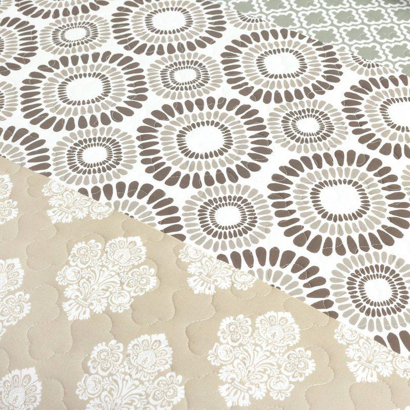 Lush Decor Bohemian 100% Cotton Reversible 3-Piece Quilt Set