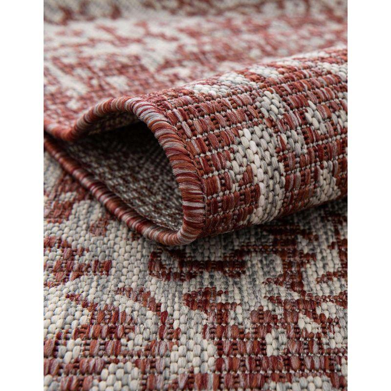 Unique Loom 4' 1 x 6' 1 Rectangle Indoor/Outdoor Traditional Rust Red Area Rug