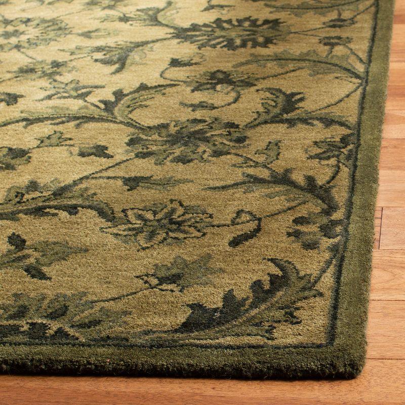 Elegance Revived Gray Floral Hand-Tufted Wool Runner Rug