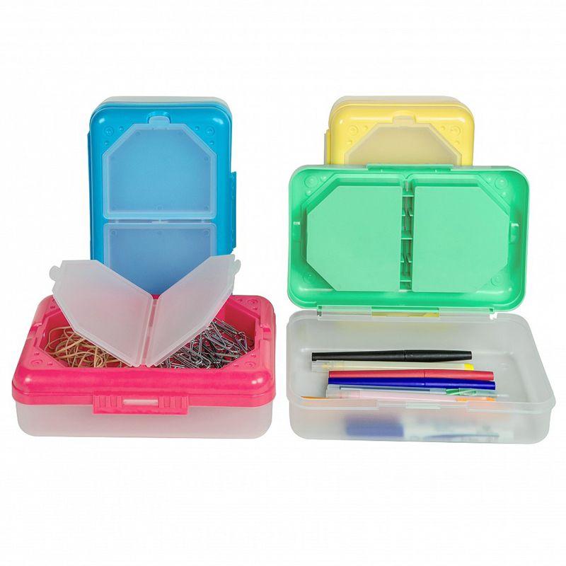 C-Line® Storage Box, 3 Compartments, Assorted Colors