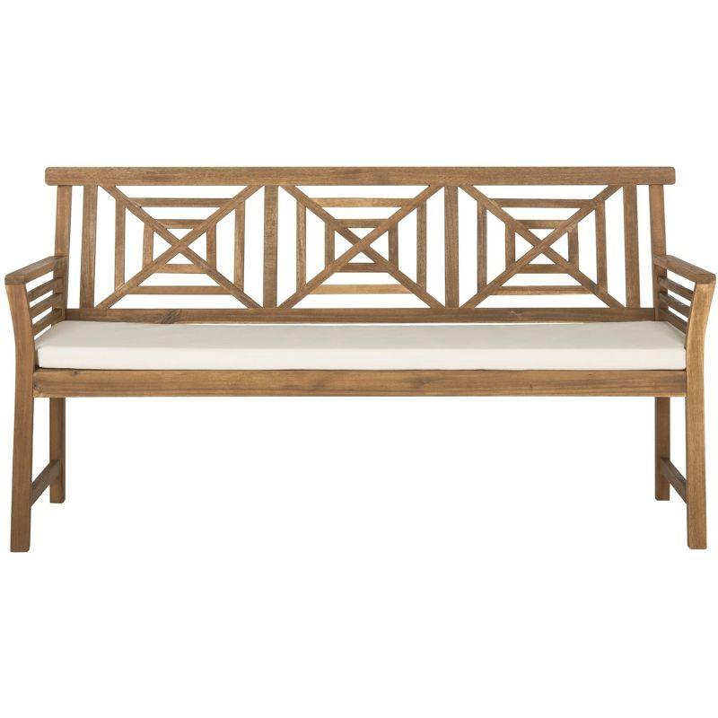 Del Mar 3 Seat Bench - Outdoor - PAT6737 - Natural/Beige - Safavieh