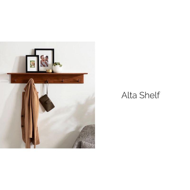 Kate & Laurel All Things Decor 36" x 5" Alta Wood Shelf with 5 Posts Walnut Brown - No Assembly, Includes Mounting Hardware