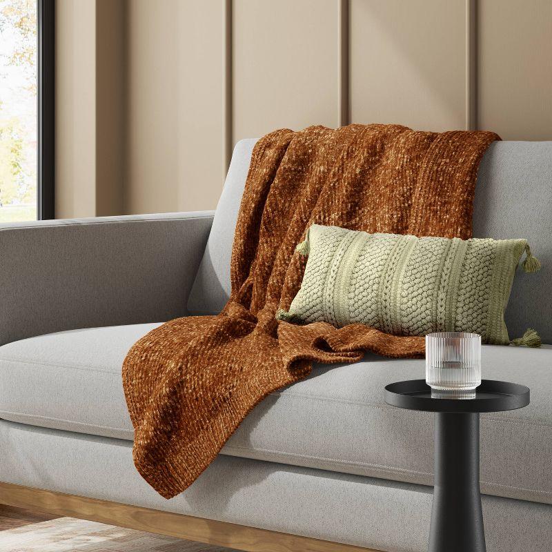 Shine Chenille Throw Blanket Brown - Project 62™: Midweight Reversible Couch Blanket, 50x60in, Machine Washable