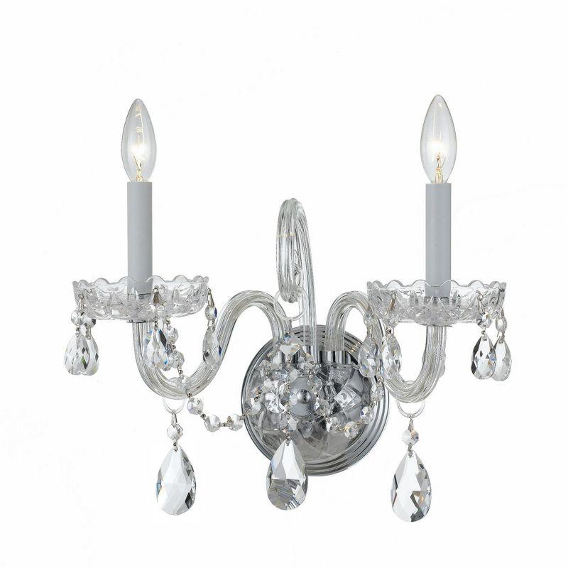 Crystorama Lighting Traditional Crystal 2 - Light Sconce in  Polished Chrome