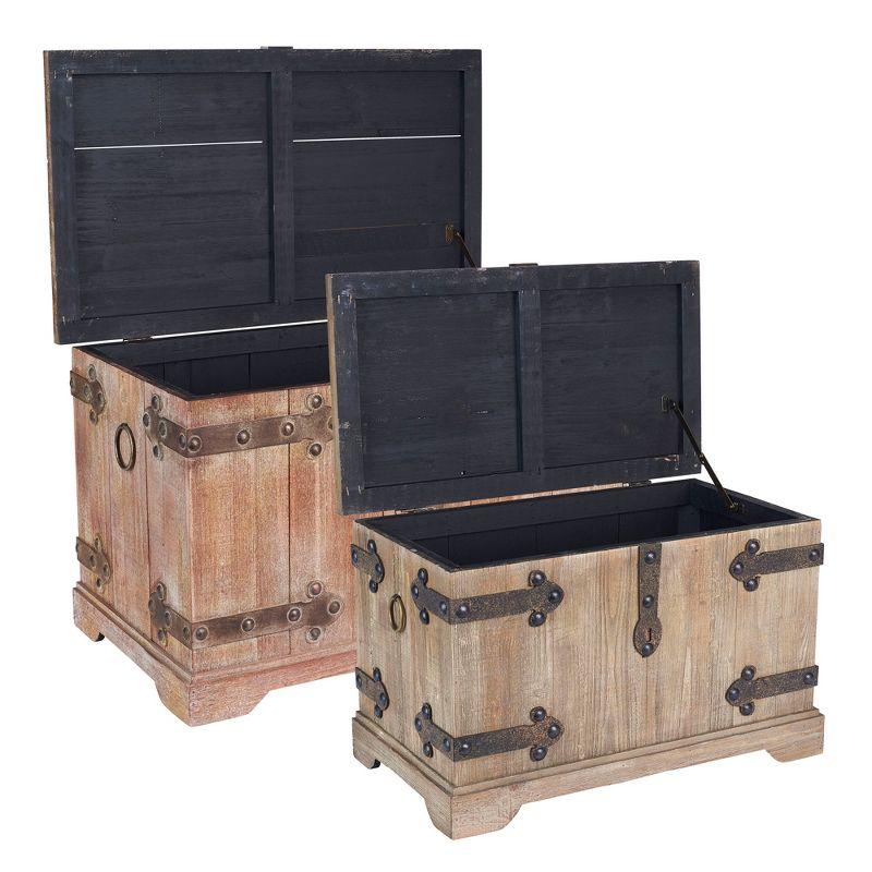 Household Essentials 2 Piece Wood Accent Trunk