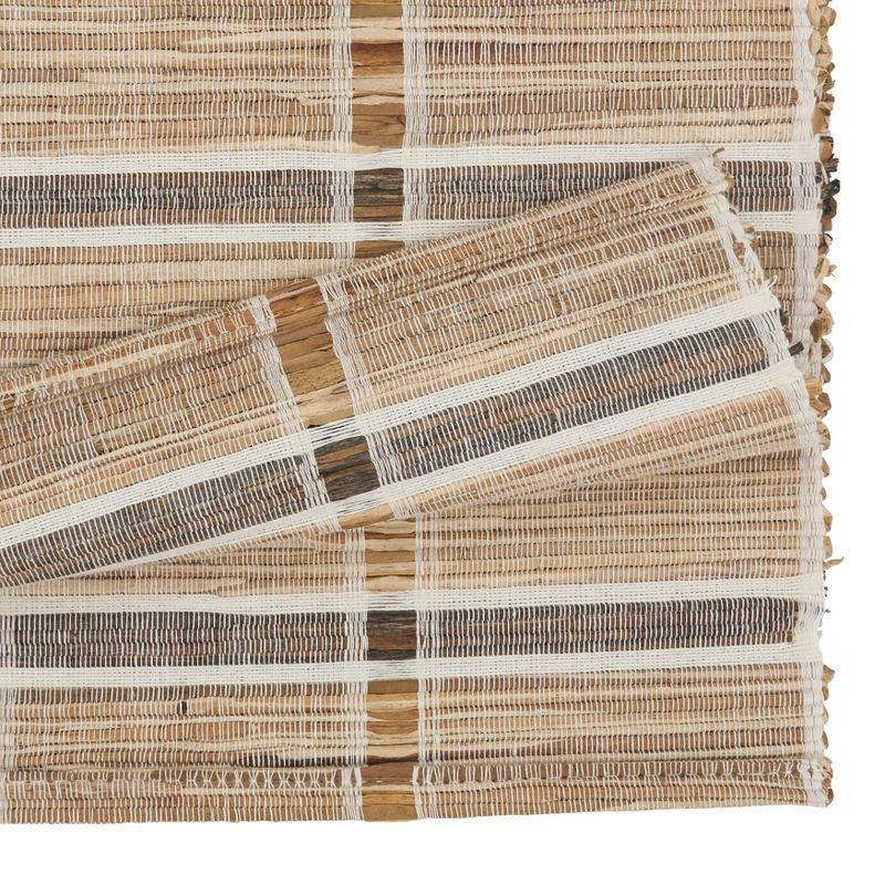 Beige Water Hyacinth Stripe Table Runner, 14"x72"