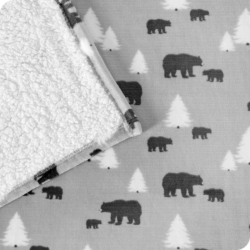 Bare Home Bare Home Printed Sherpa Fleece Blanket - Warm & Lightweight - Soft Plush Blanket - Reversible