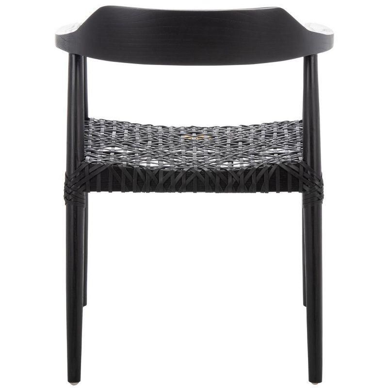 Munro Leather Woven Accent Chair - ACH1005 - Black - Safavieh