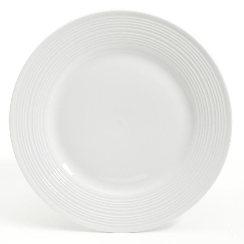 White Ceramic 16-Piece Dinnerware Set with Embossed Design