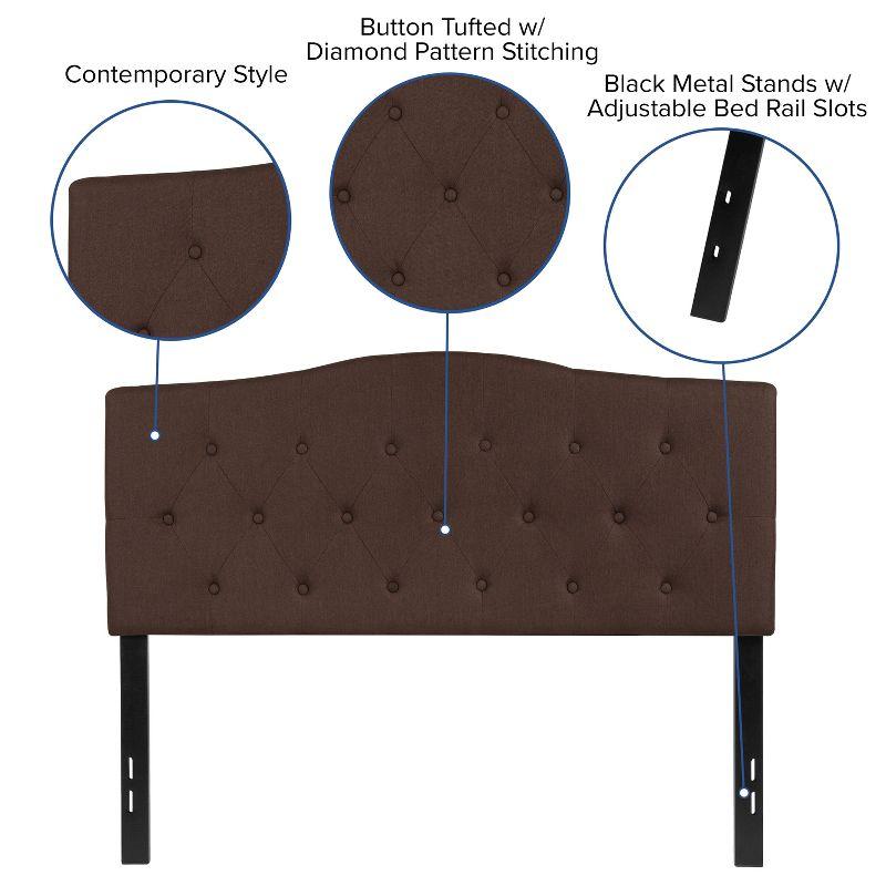Flash Furniture Cambridge Tufted Upholstered Full Size Headboard in Dark Brown Fabric