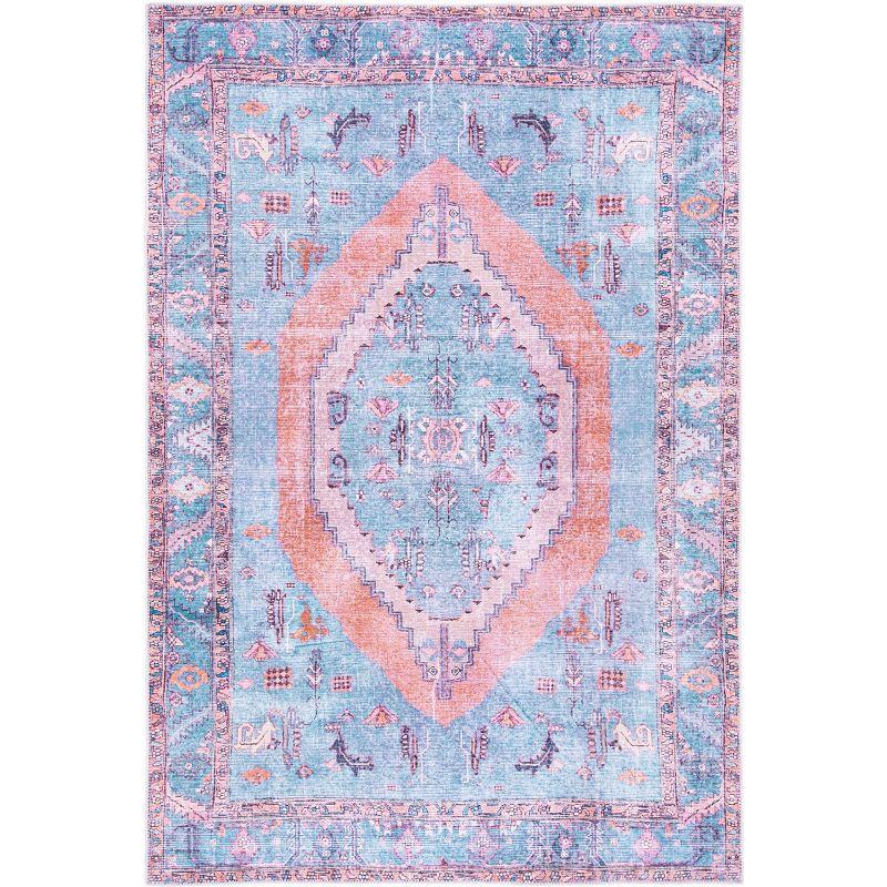 Serapi SEP356 Power Loomed Machine Washable Skid-Resistant Indoor Accent Rug - Light Blue/Beige - 3'3"x5' - Safavieh
