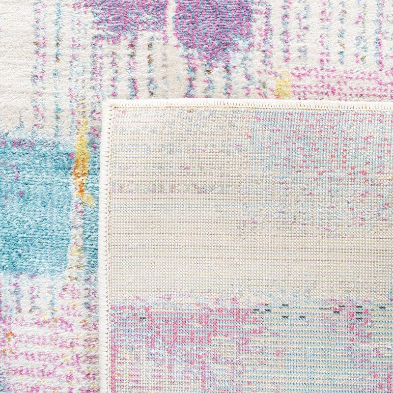 Lillian LLN375 Power Loomed Accent Rug - Pink/Turquoise - 3'x3' - Safavieh