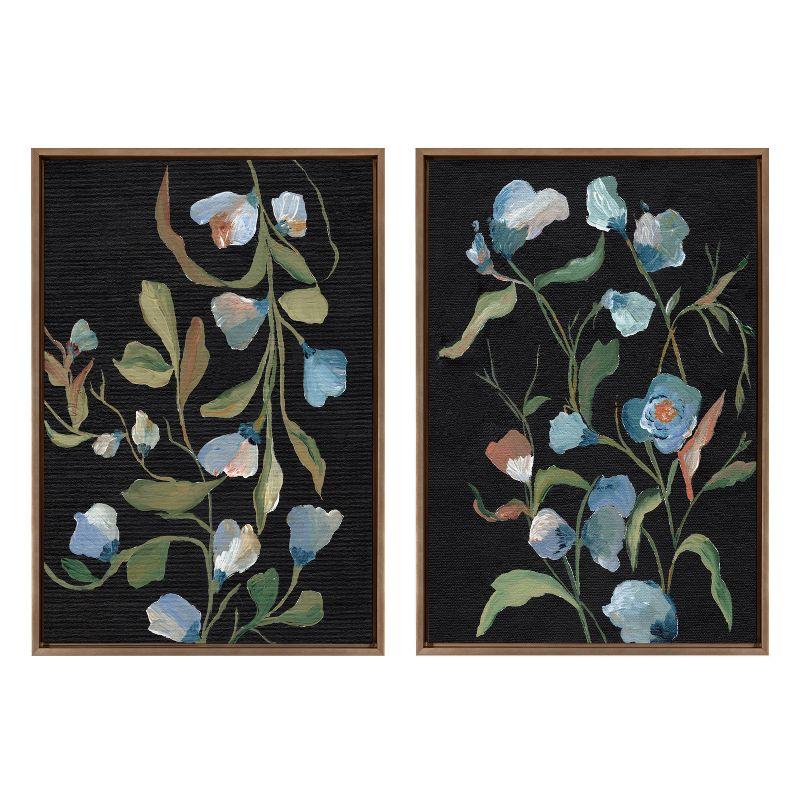 Kate & Laurel All Things Decor 23"x33" (Set of 2) Sylvie Foliage I and III Framed Canvas Arts by Nikita Jariwala Gold