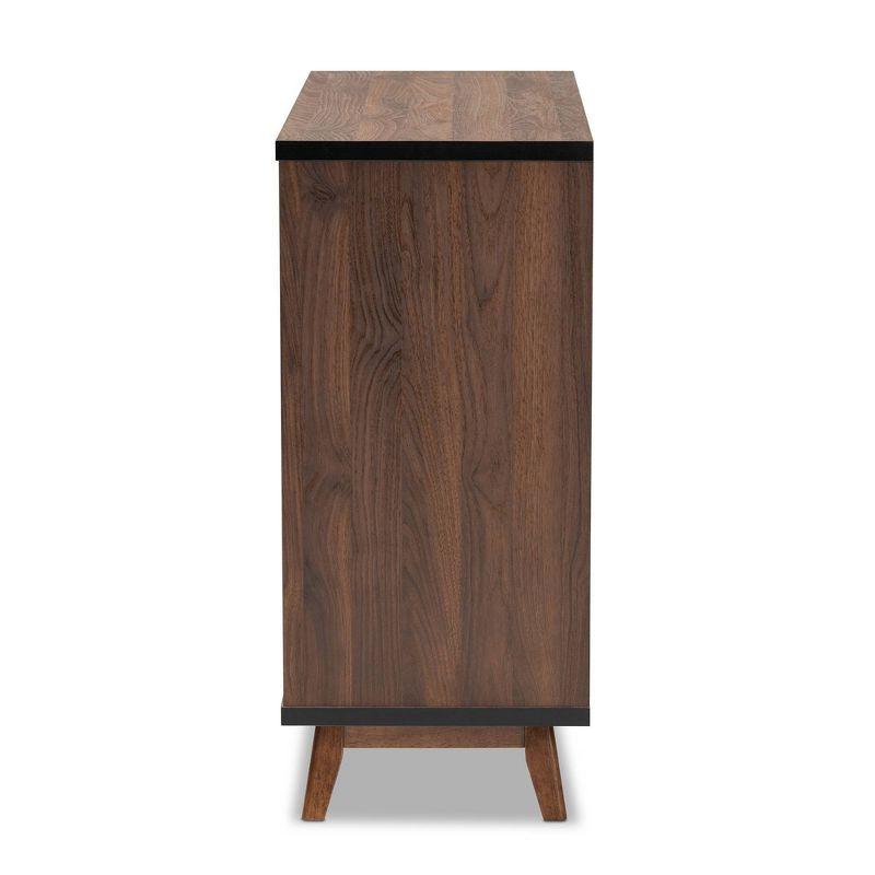 Margo Two-Tone Finished Wood Wine Storage Cabinet Walnut/Black - Baxton Studio