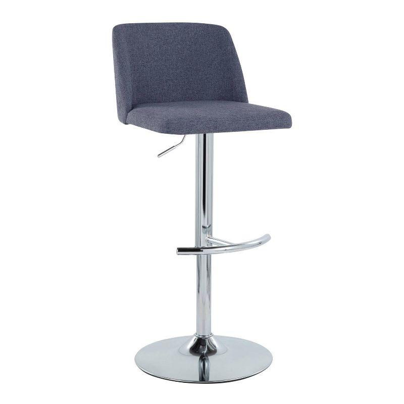 Swivel Upholstered Adjustable Height Counter Stool with Metal Frame