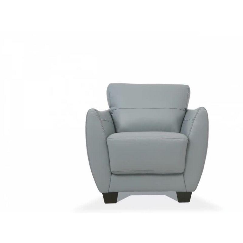 33" Valeria Chair Leather Green - Acme Furniture: Modern Polyester Upholstery, Wood Block Legs