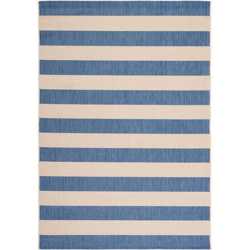 Courtyard CY6812 Power Loomed Indoor/Outdoor Area Rug - Beige/Blue - 4'x5'7" - Safavieh.