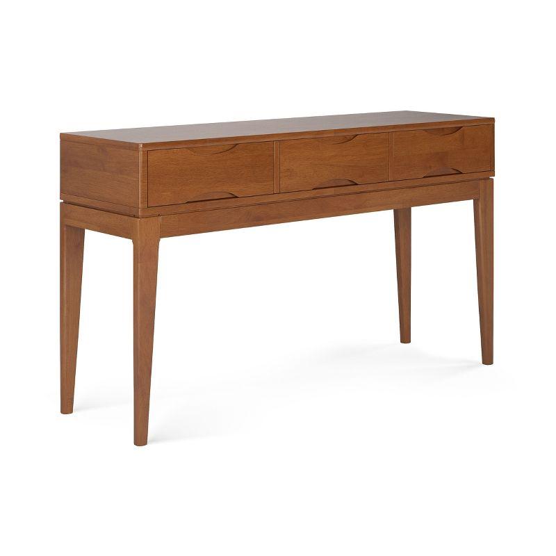 Harper Mid-Century White Solid Hardwood Console with Storage