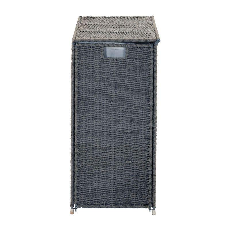 3 Compartment Laundry Sorter, Wicker Laundry Sorter, Gray