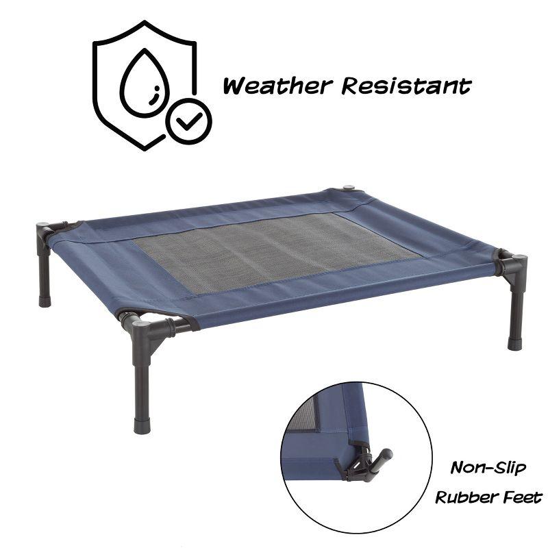 Pet Adobe Portable Raised Cot Style Pet Bed - Navy Blue